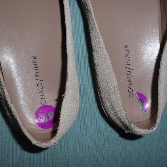 Donald Pliner Paryn Leather Tan Espadrilles Shoes Flats Slip Ons 8.5 - Picture 6 of 13